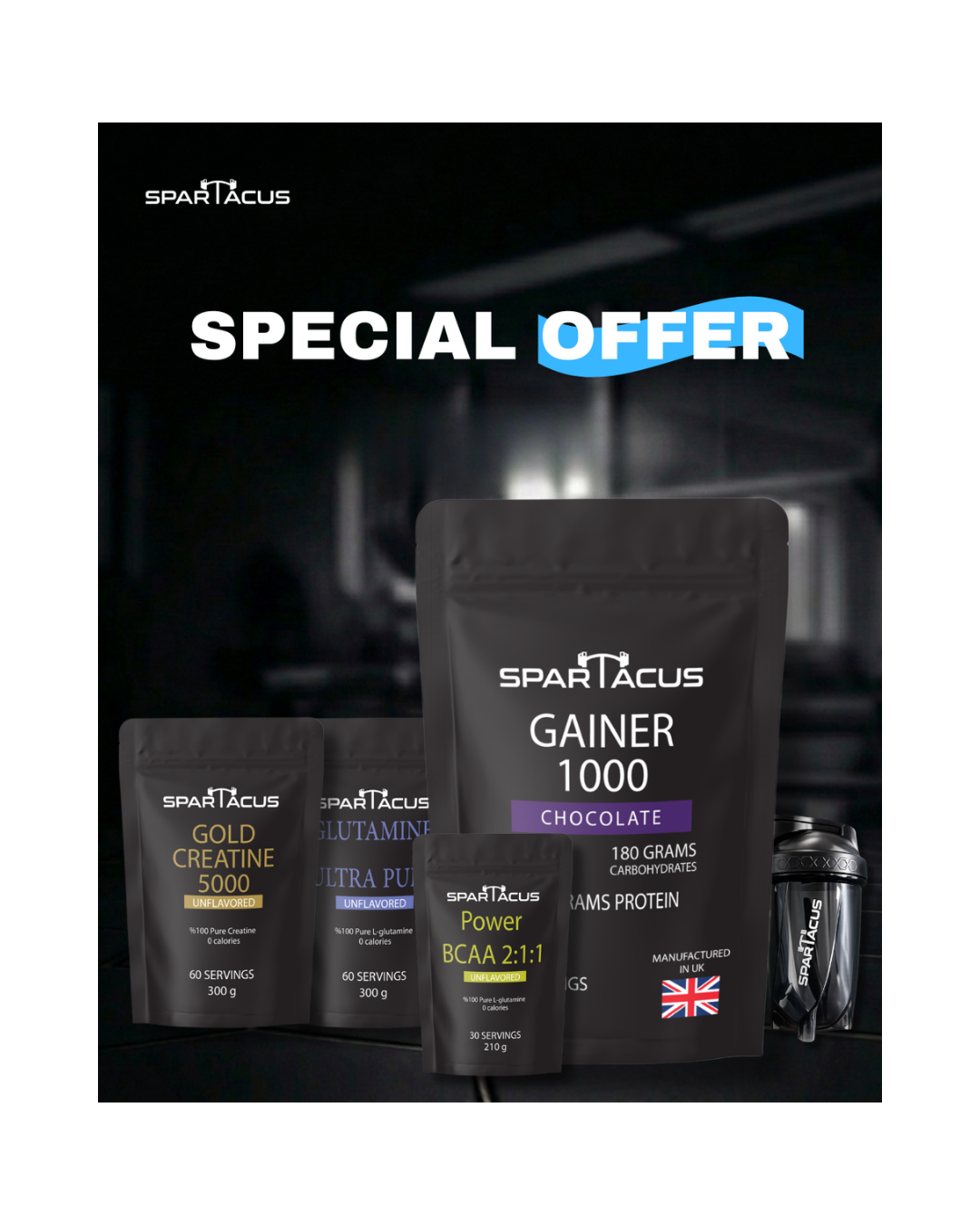 gainer 4 weeks+ glutamine+creatine+ BCAA