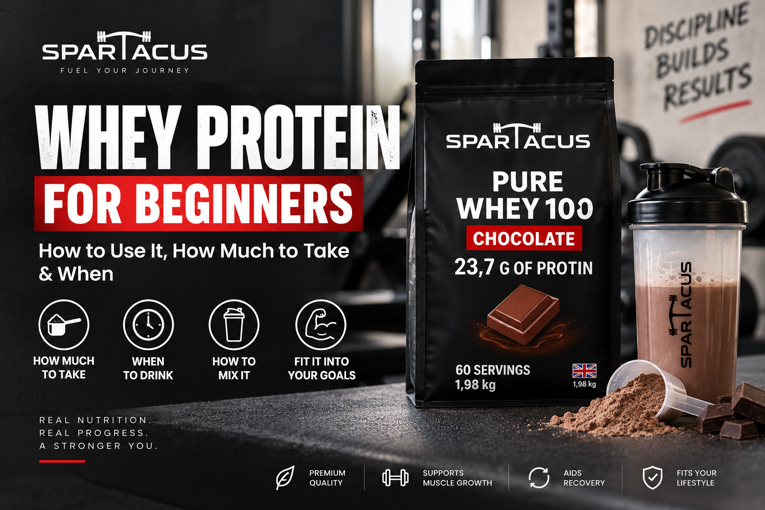 Whey protein for beginners – Spartacus Pure Whey 100 Chocolate