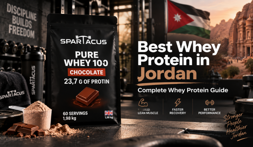 Spartacus Pure Whey 100 chocolate whey protein in Jordan – 23.7 g protein per serving