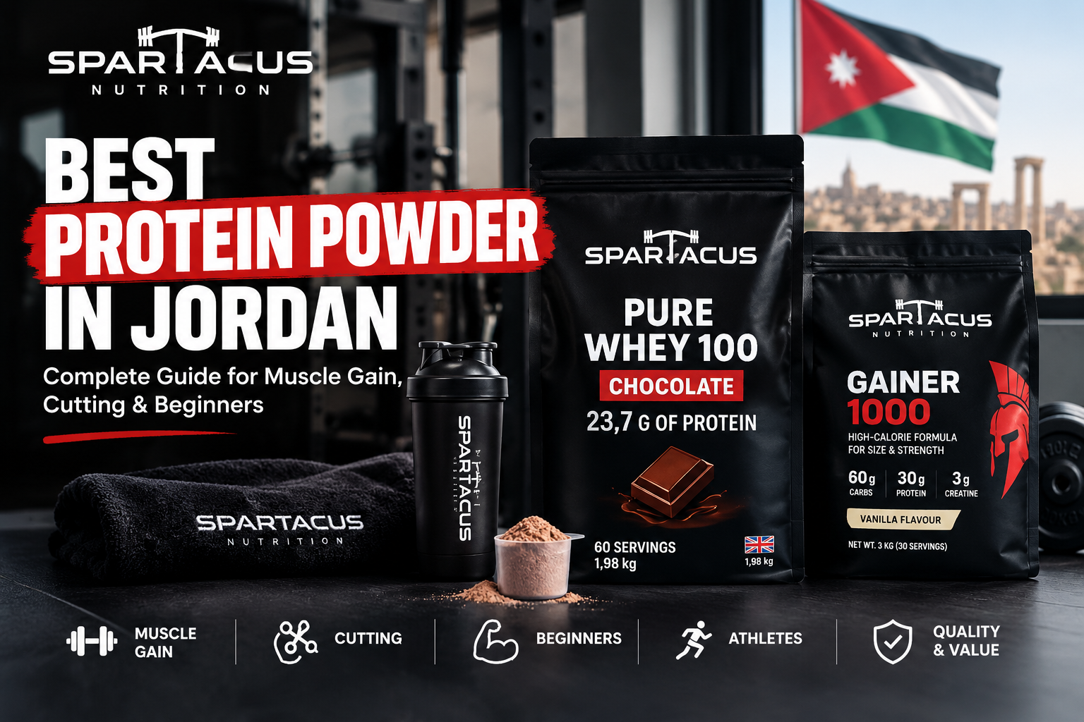 Best protein powder in Jordan – Spartacus Pure Whey 100 and Gainer 1000