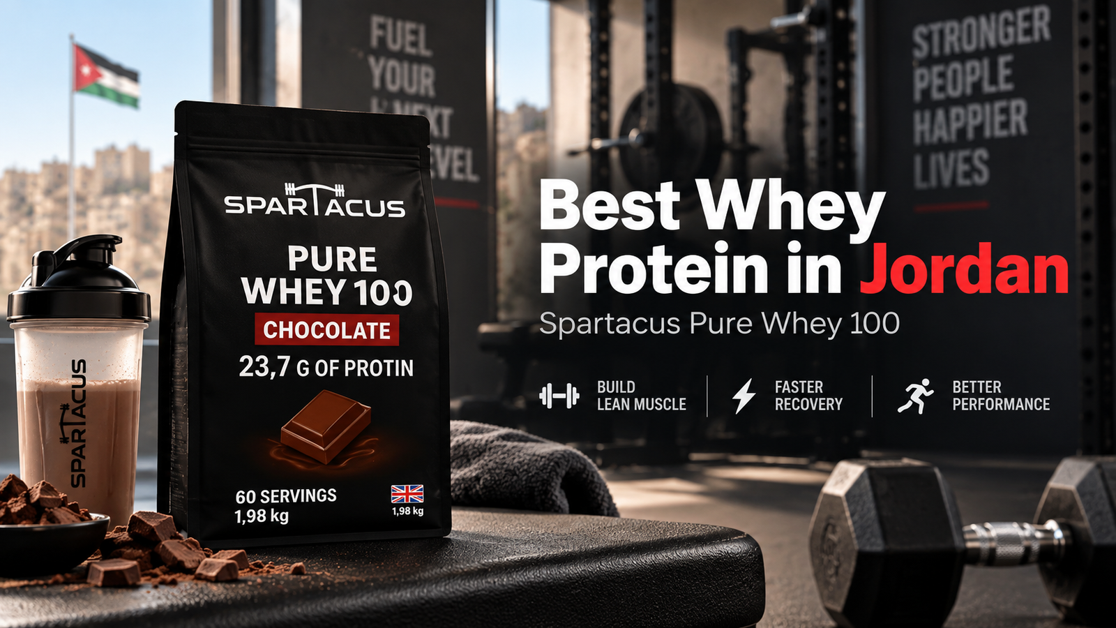 Best whey protein for muscle gain in Jordan – Spartacus Pure Whey 100 Chocolate