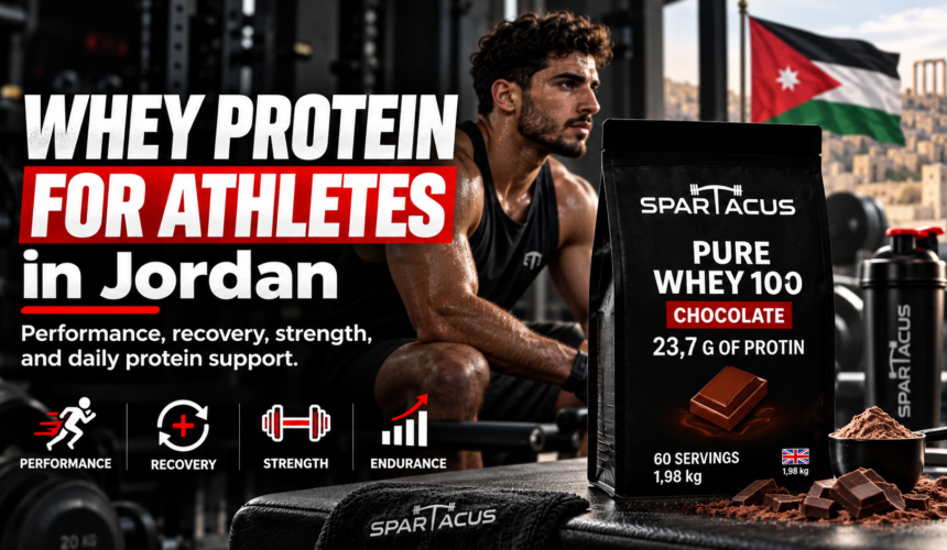 Whey protein for athletes in Jordan: learn how much protein athletes need, timing, recovery, strength, endurance, rest days and how to use whey effectively.