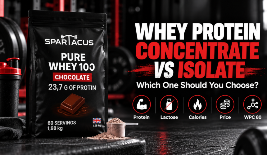 Spartacus Pure Whey 100 featured image comparing whey protein concentrate vs isolate