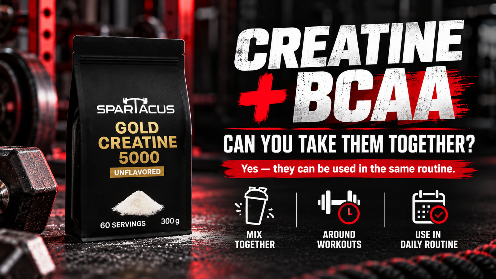 Spartacus Creatine 5000 featured image for creatine and BCAA together guide