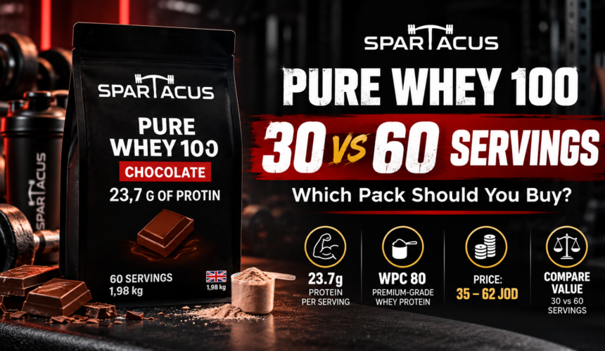 Spartacus Pure Whey 100 30 vs 60 servings comparison featured image