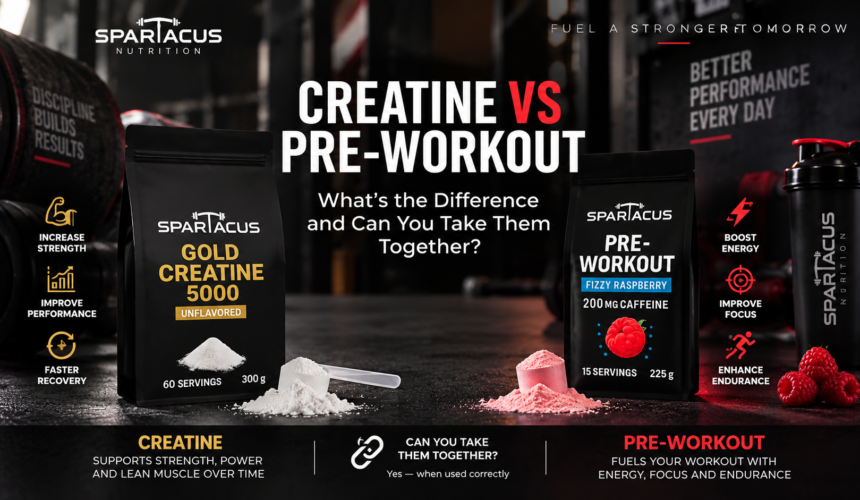 Creatine vs Pre-Workout – Spartacus Creatine 5000 and Spartacus Pre-Workout