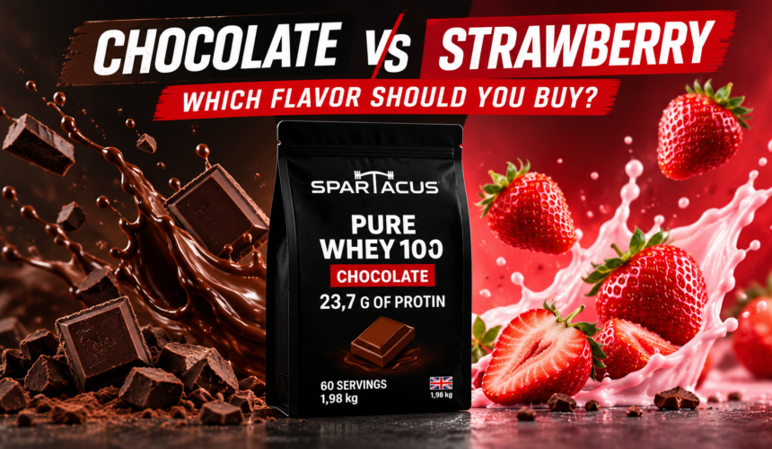 Spartacus Pure Whey 100 Chocolate vs Strawberry: Which Flavor Should You Buy? If you are comparing Spartacus whey chocolate vs strawberry, the main difference is not whether one flavor is automatically “better.” The better choice depends on: - taste preference - how often you drink whey - what you mix it with - whether you want to test the flavor first - the specific nutrition label on the pack you buy Spartacus currently offers Pure Whey 100 in both Chocolate and Strawberry flavors. The official single-scoop product provides a convenient way to try the product before committing to a larger pouch. Spartacus Protein What Flavors Does Spartacus Pure Whey 100 Come In? The current Spartacus Pure Whey 100 options include: Chocolate and Strawberry. Spartacus Protein This gives buyers a simple choice between a richer chocolate-style flavor and a fruit-style strawberry option. Flavor preference is personal, so the most useful question is: Which one are you more likely to enjoy consistently? Is There a Difference in Protein Between Chocolate and Strawberry? Current Spartacus product information shows approximately: Chocolate: 23.7 g protein per serving Strawberry: approximately 23.8 g protein per serving The difference is very small and should not be the main reason to choose one flavor over the other. Spartacus Protein For most buyers, the more practical factors are: taste + consistency + pack size + price + how often you use whey How Much Protein Is in One Spartacus Whey Serving? The current single-scoop listing states that one 33 g serving provides: 23.7 g protein and: 5.5 g BCAAs with approximately: 128 calories. Spartacus Protein That means the flavor decision does not change the basic purpose of the product: helping you increase your daily protein intake. Should You Try Chocolate or Strawberry First? If you have never used Spartacus Pure Whey 100 before, testing the flavor first can make sense. The official store currently sells a 12-piece single-scoop pack, with each scoop priced at approximately 1.5 JOD, for a total of 18 JOD per shrink pack. Spartacus Protein This may be useful for someone who: - wants to test the flavor before buying a large pouch - uses whey occasionally - wants individually portioned servings - wants a more portable format Who May Prefer Chocolate? Chocolate may suit buyers who prefer: - richer dessert-style flavors - whey mixed with milk - shakes with banana - whey mixed with oats - coffee-flavored or chocolate-based shakes Taste is subjective, so this is not a nutritional advantage. It is mainly about which flavor better fits your routine. Who May Prefer Strawberry? Strawberry may suit buyers who prefer: - lighter fruit-style flavors - whey mixed with cold water - fruit smoothies - banana-and-strawberry combinations - a sweeter fruit-based shake Again, the choice is mostly about personal taste rather than a meaningful protein difference. Which Flavor Is Better With Water? Both can be mixed with water. The better option depends on what taste you prefer. Some buyers may prefer strawberry with cold water because of its fruit-style profile. Others may prefer chocolate even with water. If you are unsure, trying the single-scoop format first can reduce the risk of buying a large pouch in a flavor you do not enjoy. Which Flavor Is Better With Milk? Both flavors can be mixed with milk. Chocolate may naturally fit combinations such as: - chocolate milk-style shakes - banana - coffee - oats Strawberry may fit combinations such as: - strawberries - banana - yogurt - fruit smoothies Adding milk or other ingredients will also change the calories and nutrition of the finished shake. Does Flavor Affect Muscle Gain? No meaningful buying decision should be based on the idea that one flavor builds more muscle than the other. Muscle gain depends much more on: - total daily protein - total calories - resistance training - recovery - sleep - consistency Both flavors can be used to help you reach your protein target. Does Flavor Affect Recovery? The same principle applies to recovery. The important question is whether the product helps you consume enough protein as part of your overall diet. Flavor mainly affects: enjoyment and consistency If you enjoy the product, you may be more likely to use it consistently. Chocolate vs Strawberry: Quick Comparison Feature Chocolate Strawberry Protein per serving Approx. 23.7 g Approx. 23.8 g Main difference Flavor preference Flavor preference Good with water Yes Yes Good with milk Yes Yes Available as single scoop Yes Yes Uses WPC 80 Yes Yes Current Spartacus information describes Pure Whey 100 as a WPC 80 whey protein concentrate product. Spartacus Protein Should You Buy a Single Scoop Before a Large Pouch? For a first-time buyer, this can make sense. A single-scoop format lets you test: - flavor - sweetness - texture - mixing preference - digestive comfort before committing to a larger quantity. The current shrink pack includes 12 single servings. Spartacus Protein Is the Large Pouch Better Value? For regular whey users, the larger pouch can have a lower approximate cost per serving. The current larger 60-serving option is approximately 62 JOD, which works out to around: 62 ÷ 60 = 1.03 JOD per serving Compared with the single-scoop format at approximately: 1.5 JOD per serving. Spartacus Protein So the decision can be: test the flavor first → then buy the larger format if you plan to use it regularly Should You Choose Flavor Based Only on Price? No. If the current flavor options are similarly priced, focus on: - which flavor you enjoy - whether you will use it consistently - pack size - cost per serving - availability Buying the cheapest flavor is not useful if you dislike it and stop using the product. Can You Switch Between Chocolate and Strawberry? Yes. There is no reason you must stay with one flavor permanently. Some users may even prefer rotating flavors to avoid getting tired of the same taste. You could start with one flavor and choose the other on your next order. Which Flavor Is Better for Beginners? Neither is automatically better. For beginners, the best approach is usually: choose the flavor you normally enjoy in shakes or desserts and consider testing it in the single-scoop format first. If you already know you prefer chocolate products, start with chocolate. If you normally prefer fruit-style shakes, strawberry may be the more natural first choice. Frequently Asked Questions Is Spartacus Pure Whey 100 available in chocolate and strawberry? Yes. The current official product options include Chocolate and Strawberry. Spartacus Protein How much protein is in Chocolate Spartacus whey? Current information lists approximately 23.7 g per serving. Spartacus Protein How much protein is in Strawberry? Current product information lists approximately 23.8 g per serving. Spartacus Protein Is chocolate better than strawberry for muscle gain? No. The flavor itself is not what determines muscle gain. Which flavor tastes better? That is subjective and depends on personal preference. Can I test a flavor before buying a large pouch? Yes. Spartacus currently sells a 12-piece single-scoop pack with Chocolate and Strawberry flavor options. Spartacus Protein How much is a single scoop? The current listing states approximately 1.5 JOD per scoop, sold as a 12-piece shrink pack for 18 JOD. Spartacus Protein Is the large pack cheaper per serving? Based on the current 62 JOD / 60-serving option, the approximate cost is 1.03 JOD per serving, which is lower than the current single-scoop price. Spartacus Protein Final Thoughts: Spartacus Whey Chocolate vs Strawberry If you are comparing Spartacus whey chocolate vs strawberry, there is no major nutritional reason to choose one solely over the other. The most useful comparison is: taste preference + protein per serving + pack size + cost per serving + how often you use whey Current protein values are very similar: Chocolate: approximately 23.7 g Strawberry: approximately 23.8 g. Spartacus Protein For a first-time buyer, testing the single-scoop format can be a practical way to choose a flavor before moving to a larger pouch.