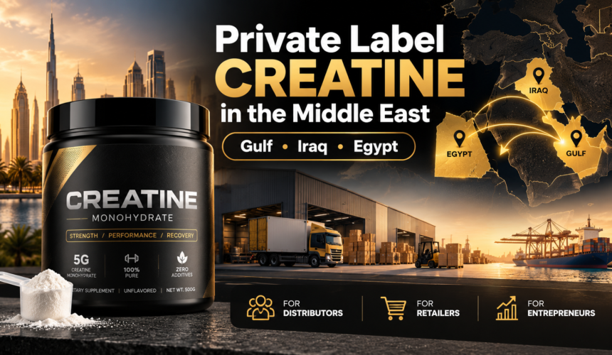 Private label creatine Middle East opportunities for distributors, retailers and entrepreneurs across the Gulf, Iraq and Egypt