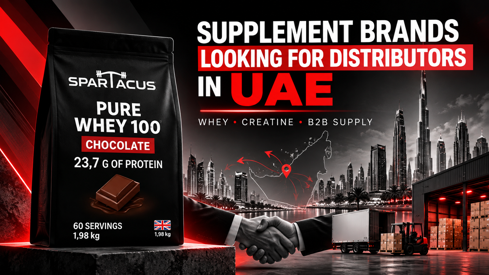 Supplement brands looking for distributors in UAE featured image with Spartacus Pure Whey 100